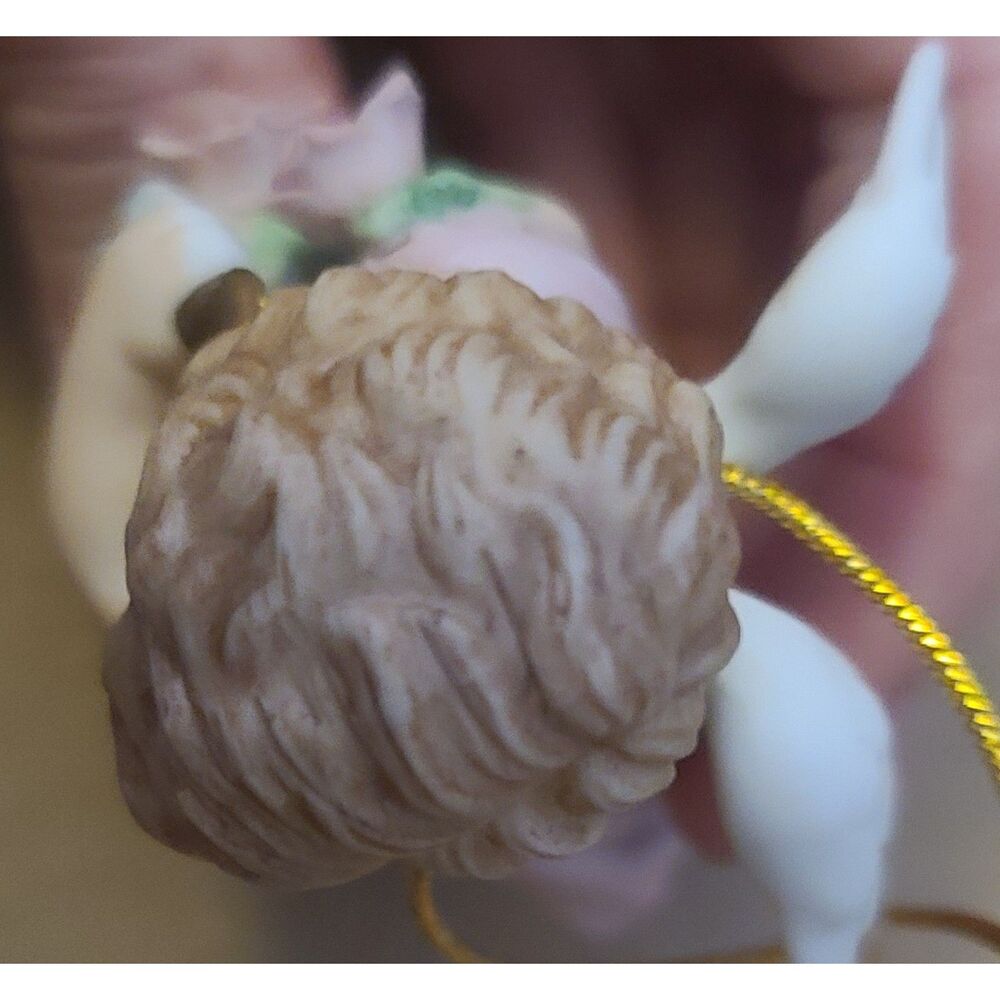 Rare Vintage Angel Bisque 1987 B.S.B. Shackman Ornament Cupid with‎ Flowers - Picture 8 of 8